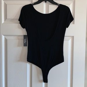 Black backless bodysuit